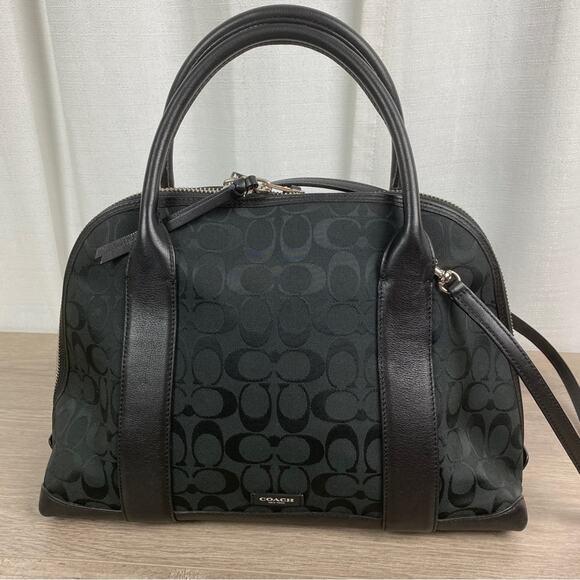 Coach Black Brocade Signature C Bleeker Preston Satchel - Picture 3 of 13